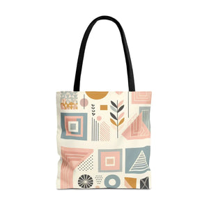 Stylish Aop Tote - Pastel Geometric Pattern - Dipaliz - Bags