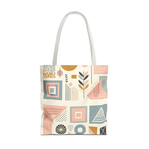 Stylish Aop Tote - Pastel Geometric Pattern - Dipaliz - Bags