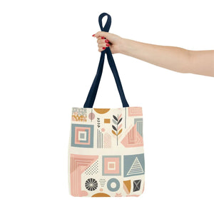 Stylish Aop Tote - Pastel Geometric Pattern - Dipaliz - Bags