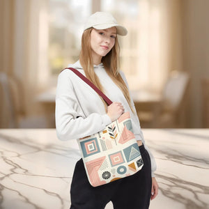 Stylish Aop Tote - Pastel Geometric Pattern - Dipaliz - Bags