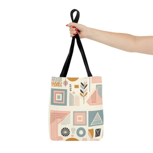 Stylish Aop Tote - Pastel Geometric Pattern - Dipaliz - Bags