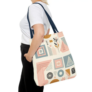 Stylish Aop Tote - Pastel Geometric Pattern - Dipaliz - Bags
