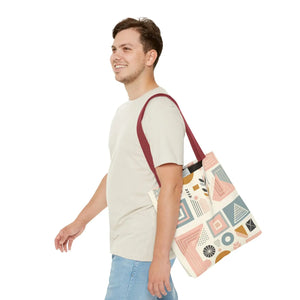 Stylish Aop Tote - Pastel Geometric Pattern - Dipaliz - Bags