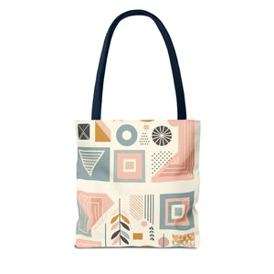 Stylish Aop Tote - Pastel Geometric Pattern - Dipaliz - Bags