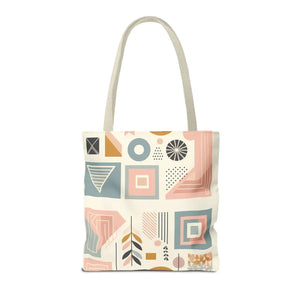 Stylish Aop Tote - Pastel Geometric Pattern - Dipaliz - Bags