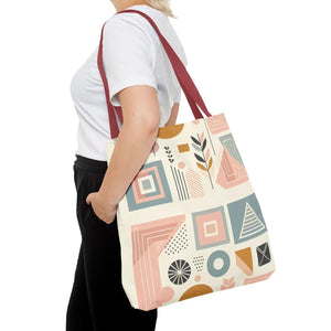 Stylish Aop Tote - Pastel Geometric Pattern - Dipaliz - Bags