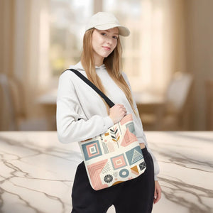 Stylish Aop Tote - Pastel Geometric Pattern - Dipaliz - Bags