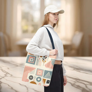 Stylish Aop Tote - Pastel Geometric Pattern - Dipaliz - Bags