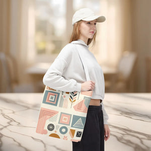 Stylish Aop Tote - Pastel Geometric Pattern - Dipaliz - Bags
