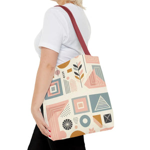 Stylish Aop Tote - Pastel Geometric Pattern - Dipaliz - Bags