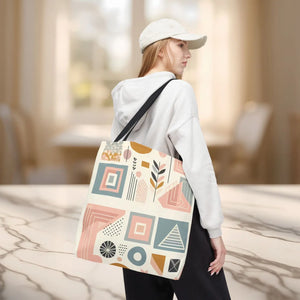 Stylish Aop Tote - Pastel Geometric Pattern - Dipaliz - Bags