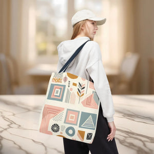 Stylish Aop Tote - Pastel Geometric Pattern - Dipaliz - Bags