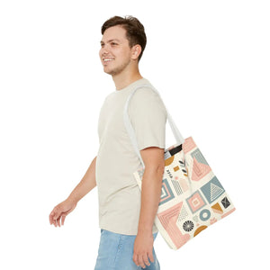 Stylish Aop Tote - Pastel Geometric Pattern - Dipaliz - Bags