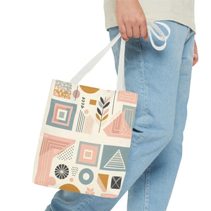 Stylish Aop Tote - Pastel Geometric Pattern - Dipaliz - Bags