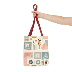 Stylish Aop Tote - Pastel Geometric Pattern - Dipaliz - Bags