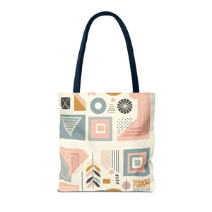 Stylish Aop Tote - Pastel Geometric Pattern - Dipaliz - Bags
