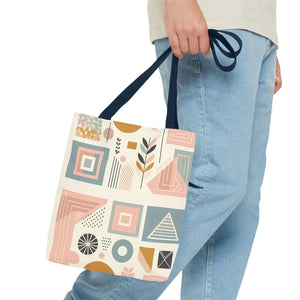 Stylish Aop Tote - Pastel Geometric Pattern - Dipaliz - Bags
