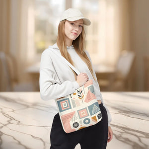 Stylish Aop Tote - Pastel Geometric Pattern - Dipaliz - Bags