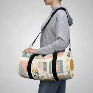 Pastel Geometric Pattern Duffel Bag Lightweight Canvas - Dipaliz - Small - Bags