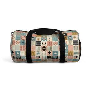 Bags - Geometric Duffel Bag - Pastel Pattern Lightweight Travel - Dipaliz Small