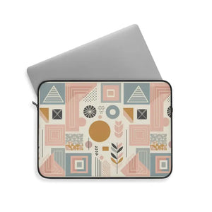 Stylish Pastel Geometric Pattern Laptop Sleeve - Dipaliz - 15’’ - Bags