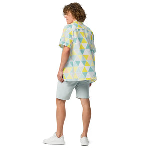 Geometric Pattern Unisex Button Shirt - Eco Summer - Dipaliz - Shirts