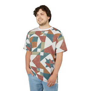Pastel Geometric Pattern Tee - Unisex Fashion Style - Dipaliz - Black Stitching / 4 Oz. / s - T-shirts