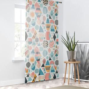 Pastel Geometric Curtains - Tranquil Beauty for Stylish Homes - Dipaliz - Sheer / White / 50’’ × 84’’