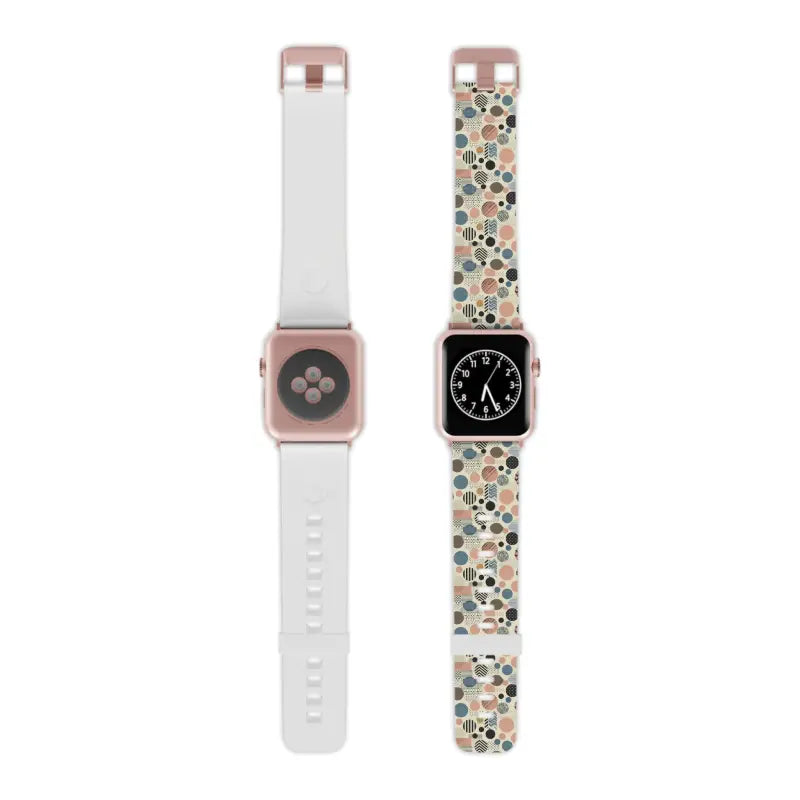 Upgrade your Style with Pastel Geometric Watch Band for Apple - 7.5’’ × 0.75’’ / 38 - 40 Mm / Rose Gold Accessories