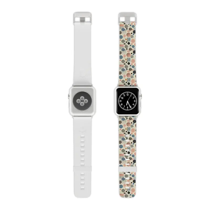 Upgrade your Style with Pastel Geometric Watch Band for Apple - 7.5’’ × 0.75’’ / 38 - 40 Mm / Silver Accessories