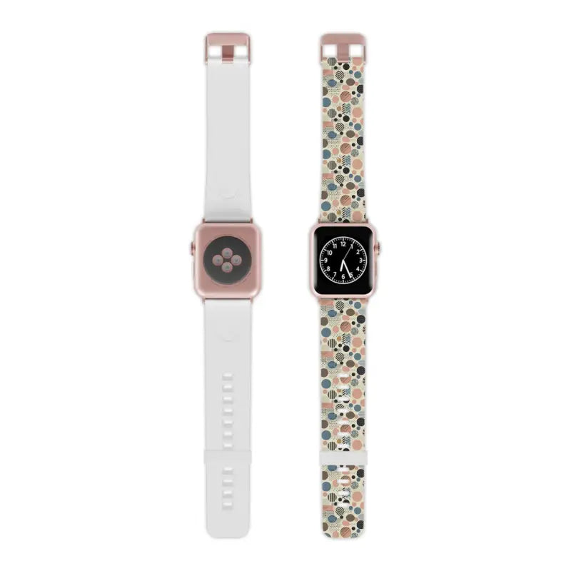 Upgrade your Style with Pastel Geometric Watch Band for Apple - 8’’ × 0.75’’ / 38 - 40 Mm / Rose Gold Accessories