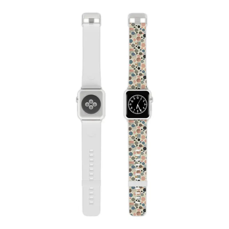 Upgrade your Style with Pastel Geometric Watch Band for Apple - 8’’ × 0.75’’ / 38 - 40 Mm / Silver Accessories