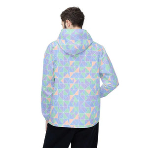 Outerwear - Pastel Geometric Windbreaker Jacket - Lightweight Hooded - Dipaliz