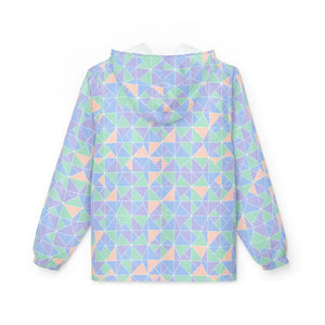 Outerwear - Pastel Geometric Windbreaker Jacket - Lightweight Hooded - Dipaliz