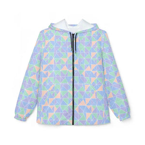 Outerwear - Pastel Geometric Windbreaker Jacket - Lightweight Hooded - Dipaliz
