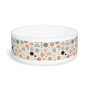 Chic Geometrical Pet Bowl - Pastel Ceramic Dish - Dipaliz - Bowls Feeders & Waterers