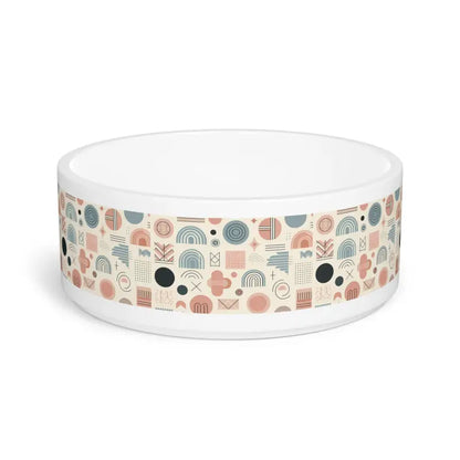 Chic Pet Bowl in Pastel Geometrical Pattern for Stylish Feeding - 16oz Pets