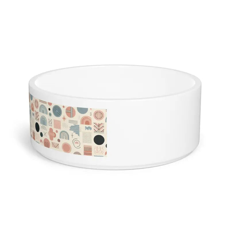 Chic Pet Bowl in Pastel Geometrical Pattern for Stylish Feeding - 16oz Pets