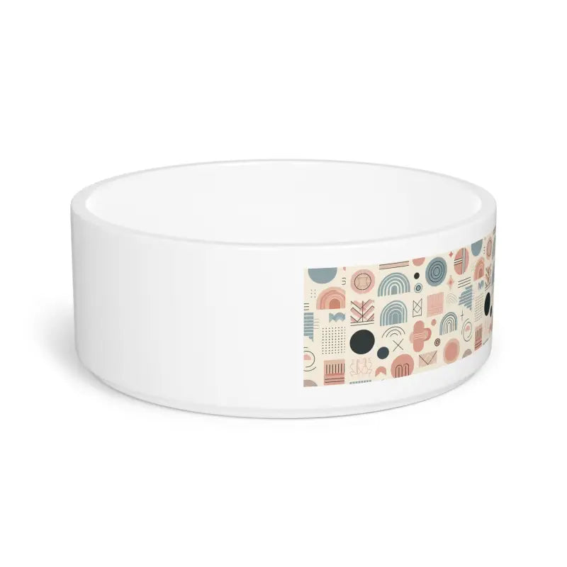 Chic Pet Bowl in Pastel Geometrical Pattern for Stylish Feeding - 16oz Pets