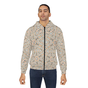 Women’s Boho Mosaic Mandala All-over Print Zip-up Hoodie | Peach Sage Cream Pattern Sweatshirt Unisex Zip (aop)