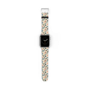 Watch Band - Pastel Geometrical Pattern Faux Leather - Dipaliz - 38 - 41 Mm / Silver Matte - Bands