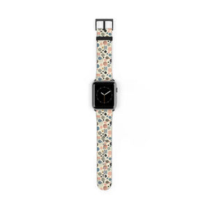 Watch Band - Pastel Geometrical Pattern Faux Leather - Dipaliz - 42 - 45 Mm / Black Matte - Bands
