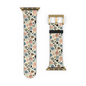 Watch Band - Pastel Geometrical Pattern Faux Leather - Dipaliz - Bands