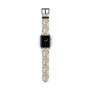 Watch Band - Pastel Geometrical Pattern Faux Leather - Dipaliz - 38 - 41 Mm / Black Matte - Bands