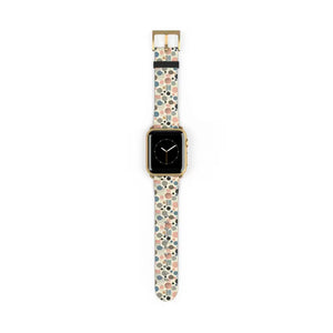 Watch Band - Pastel Geometrical Pattern Faux Leather - Dipaliz - 38 - 41 Mm / Gold Matte - Bands