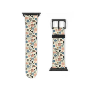 Watch Band - Pastel Geometrical Pattern Faux Leather - Dipaliz - Bands