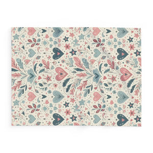 Pastel Hearts Arctic Fleece Blanket – Soft Throw - Dipaliz - Blankets