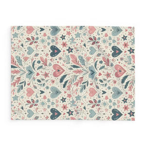 Pastel Hearts Arctic Fleece Blanket - Ultra Cozy Warmth - Dipaliz - Blankets