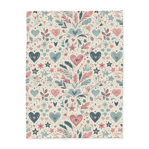 Pastel Hearts Arctic Fleece Blanket - Ultra Cozy Warmth - Dipaliz - Blankets