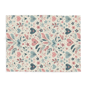 Pastel Hearts Arctic Fleece Blanket – Soft Throw - Dipaliz - Blankets